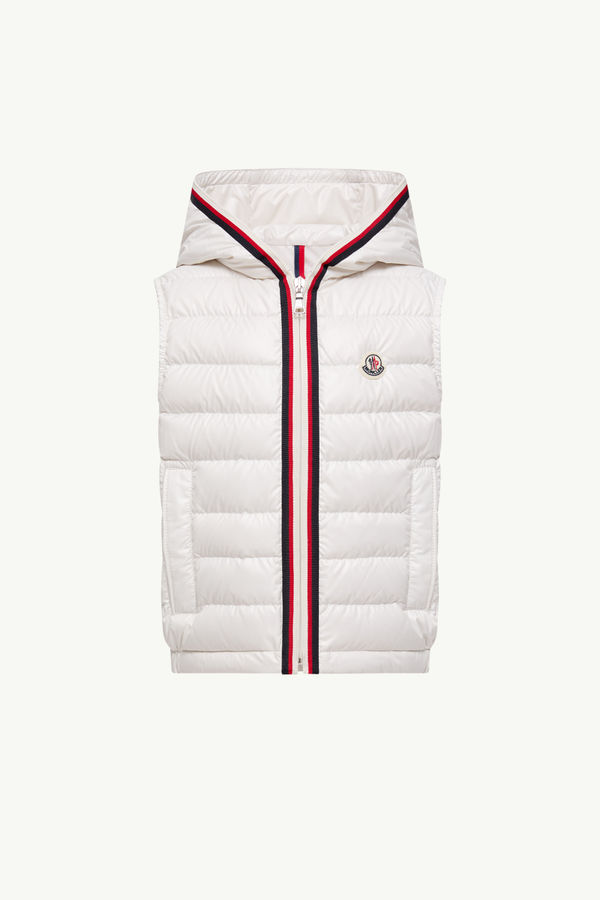 Dorcas Hooded Down Gilet Boy White Moncler 0