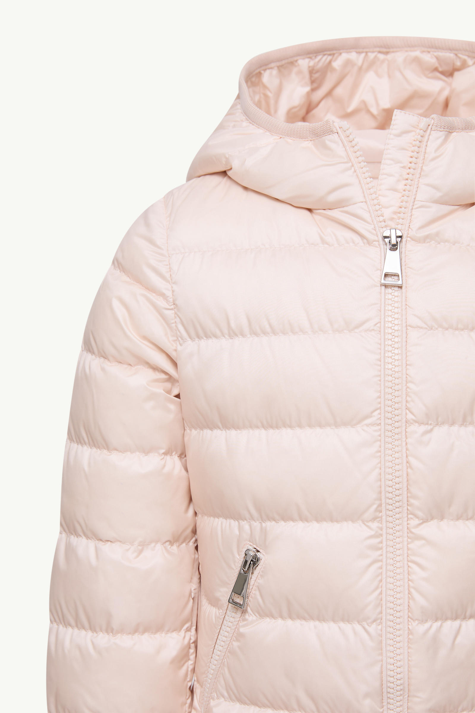 Gles Hooded Down Jacket Girl Light Pink Moncler 3