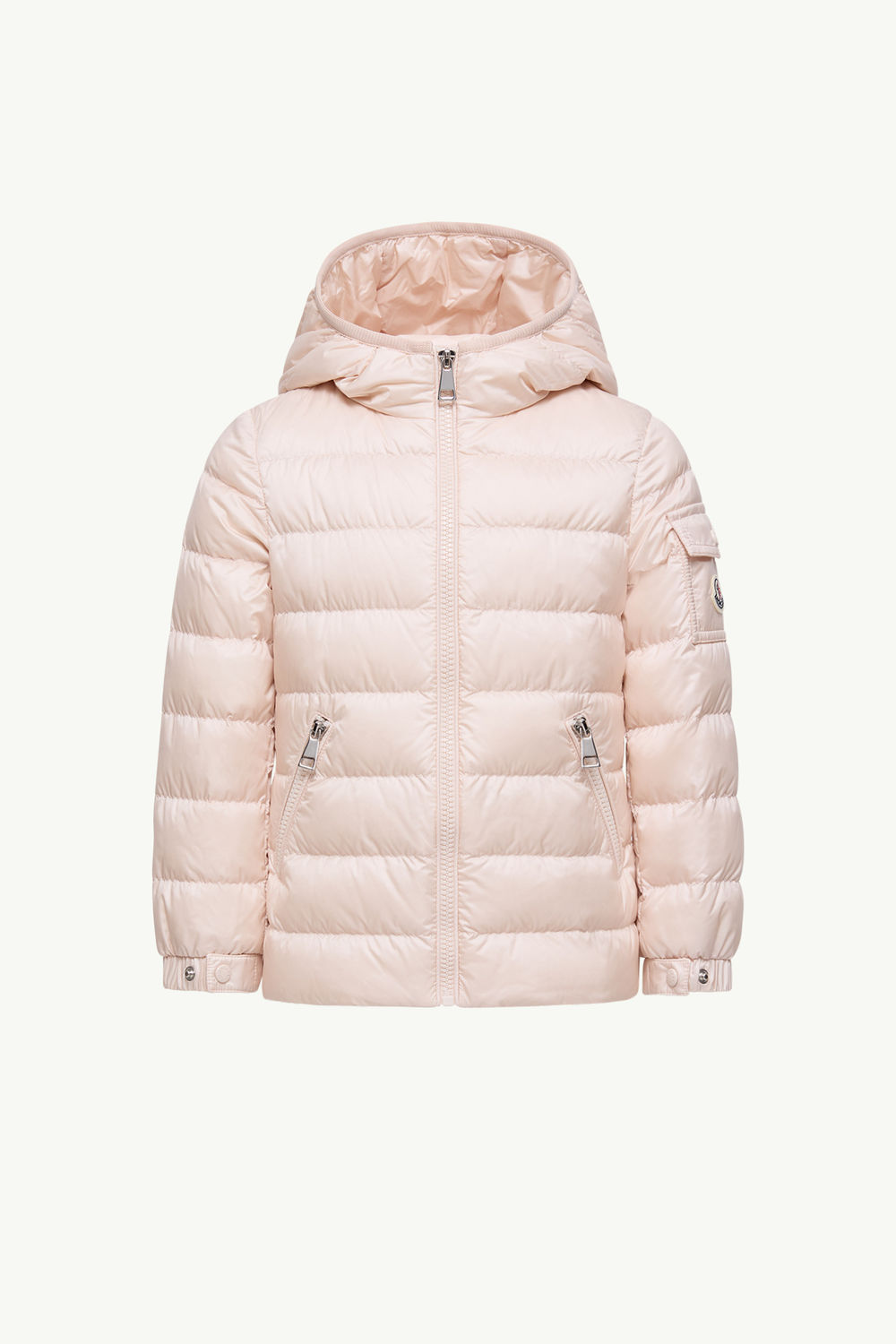 Gles Hooded Down Jacket Girl Light Pink Moncler 0