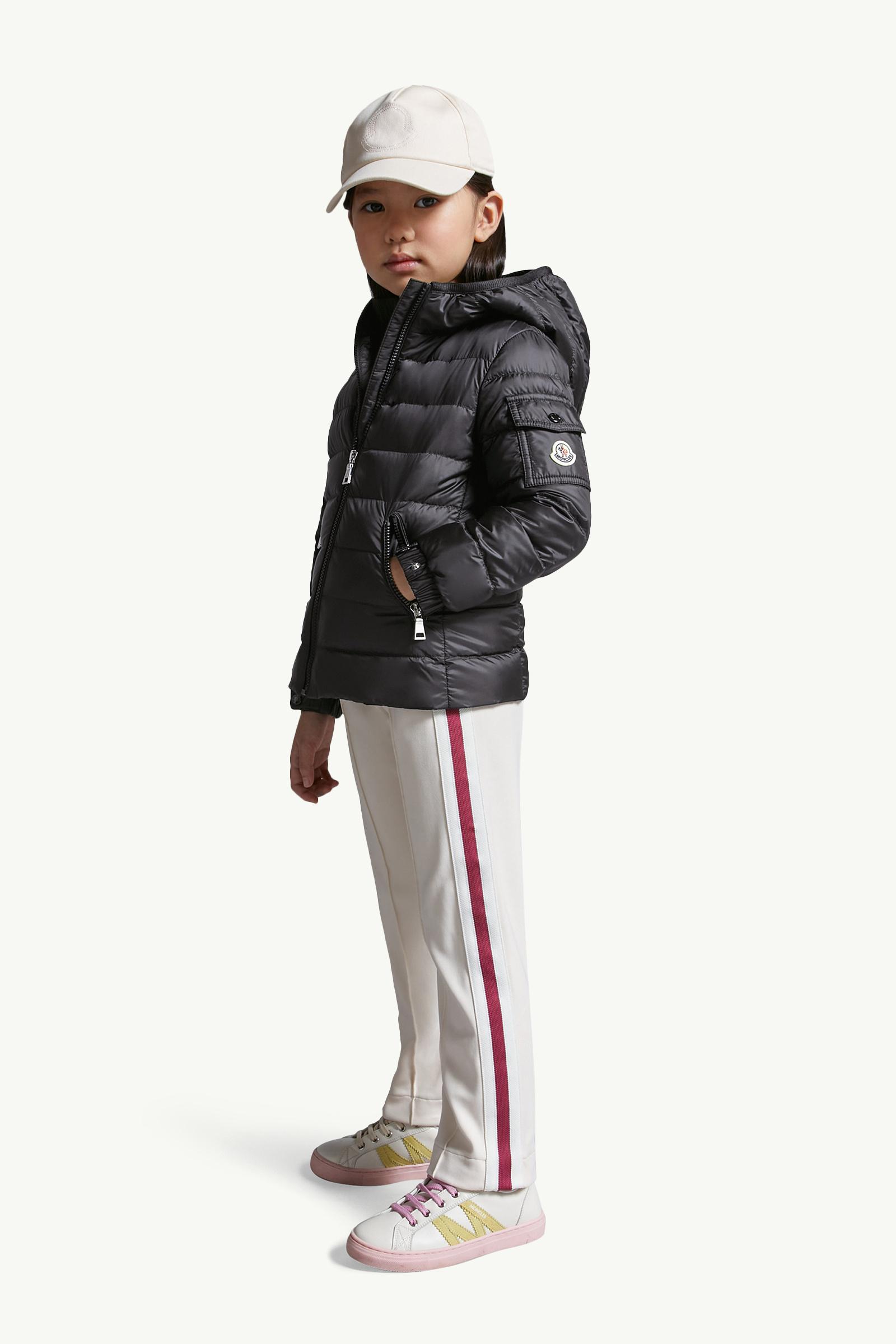 Gles Hooded Down Jacket Girl Black Moncler 1