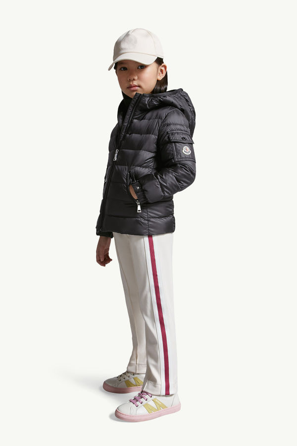 Gles Hooded Down Jacket Girl Black Moncler 1