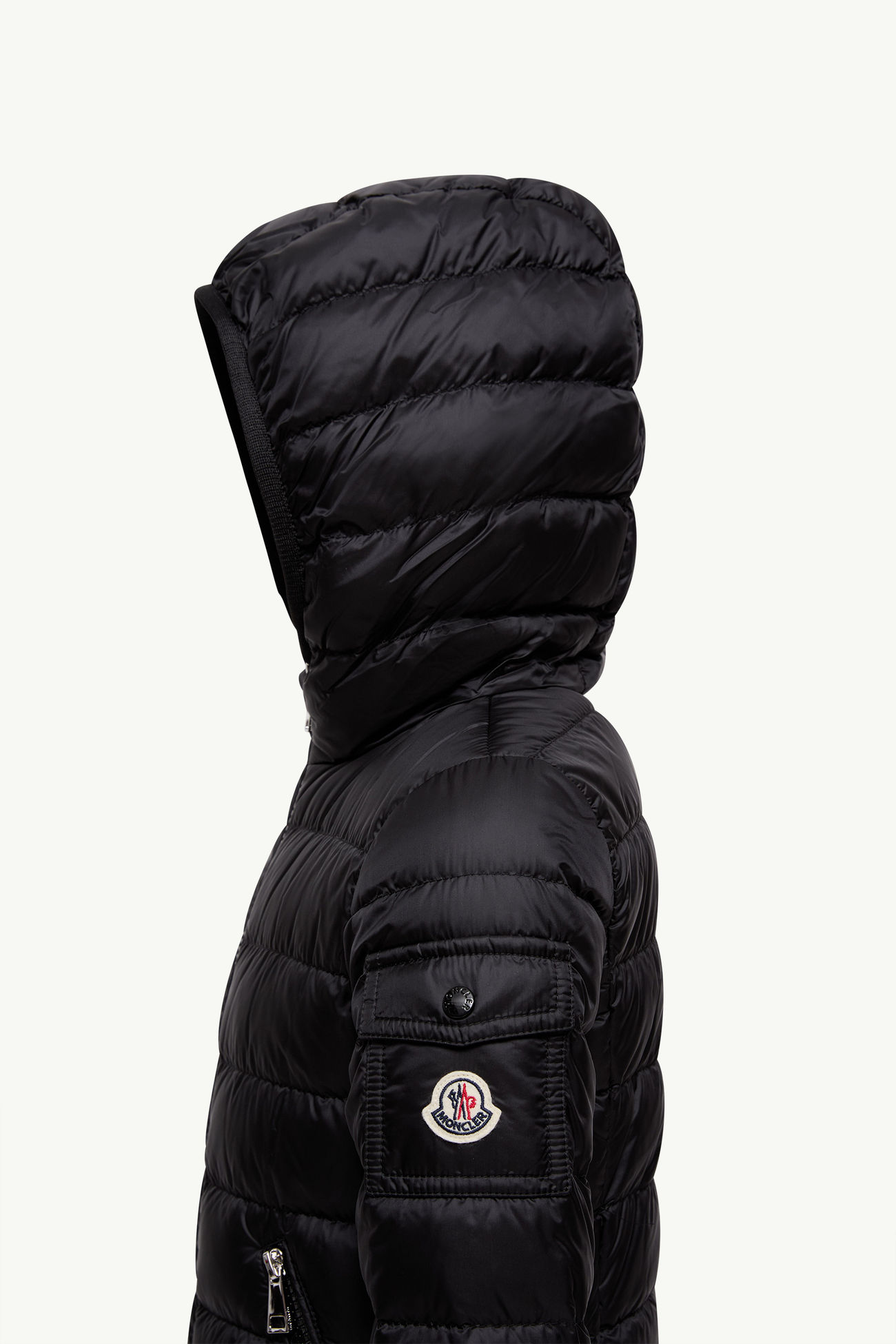Gles Hooded Down Jacket Girl Black Moncler 3
