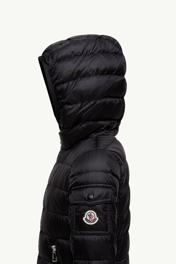 Gles Hooded Down Jacket Girl Black Moncler 3