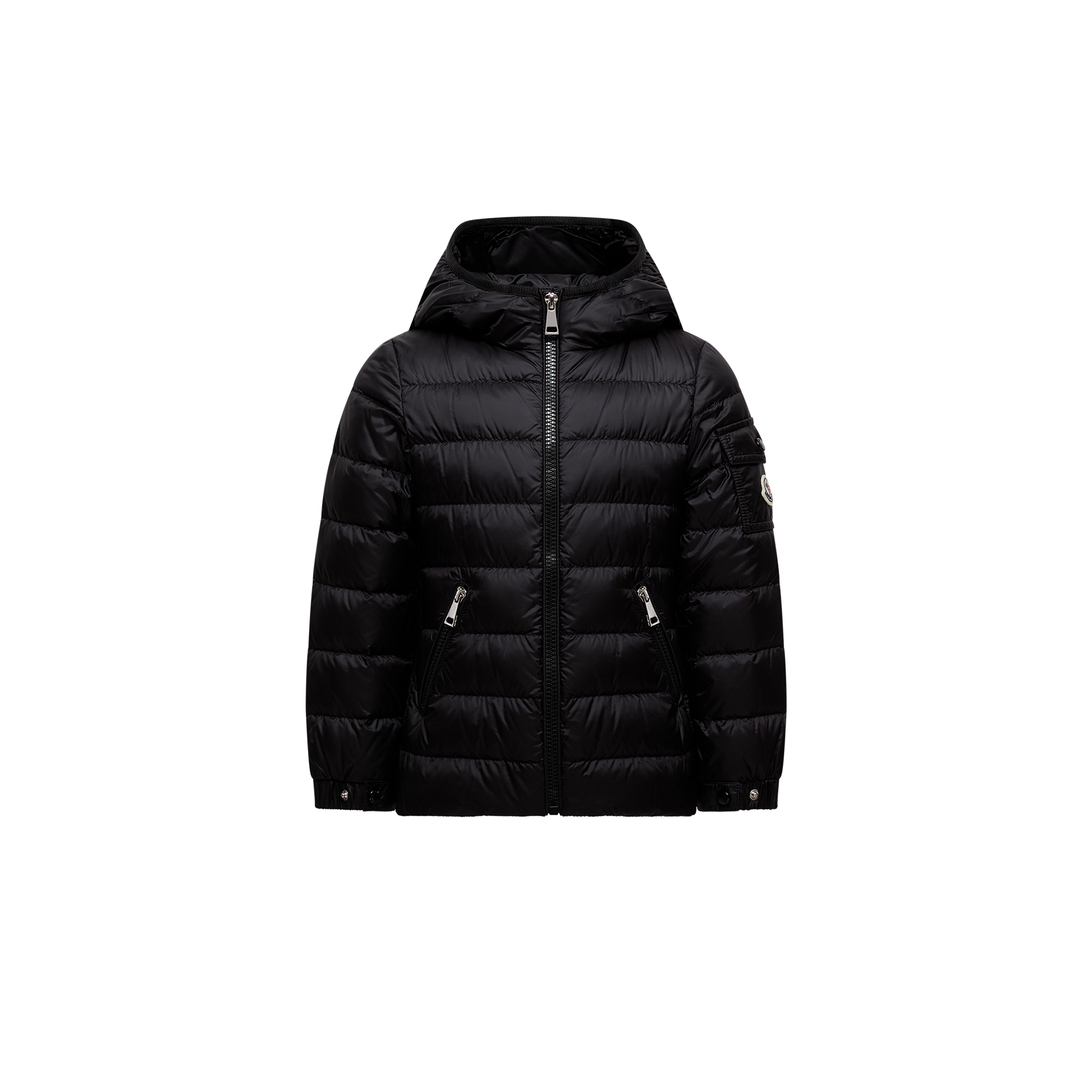 Moncler  Gles Hooded Down Jacket for Girls in Black, Size: 6Y
