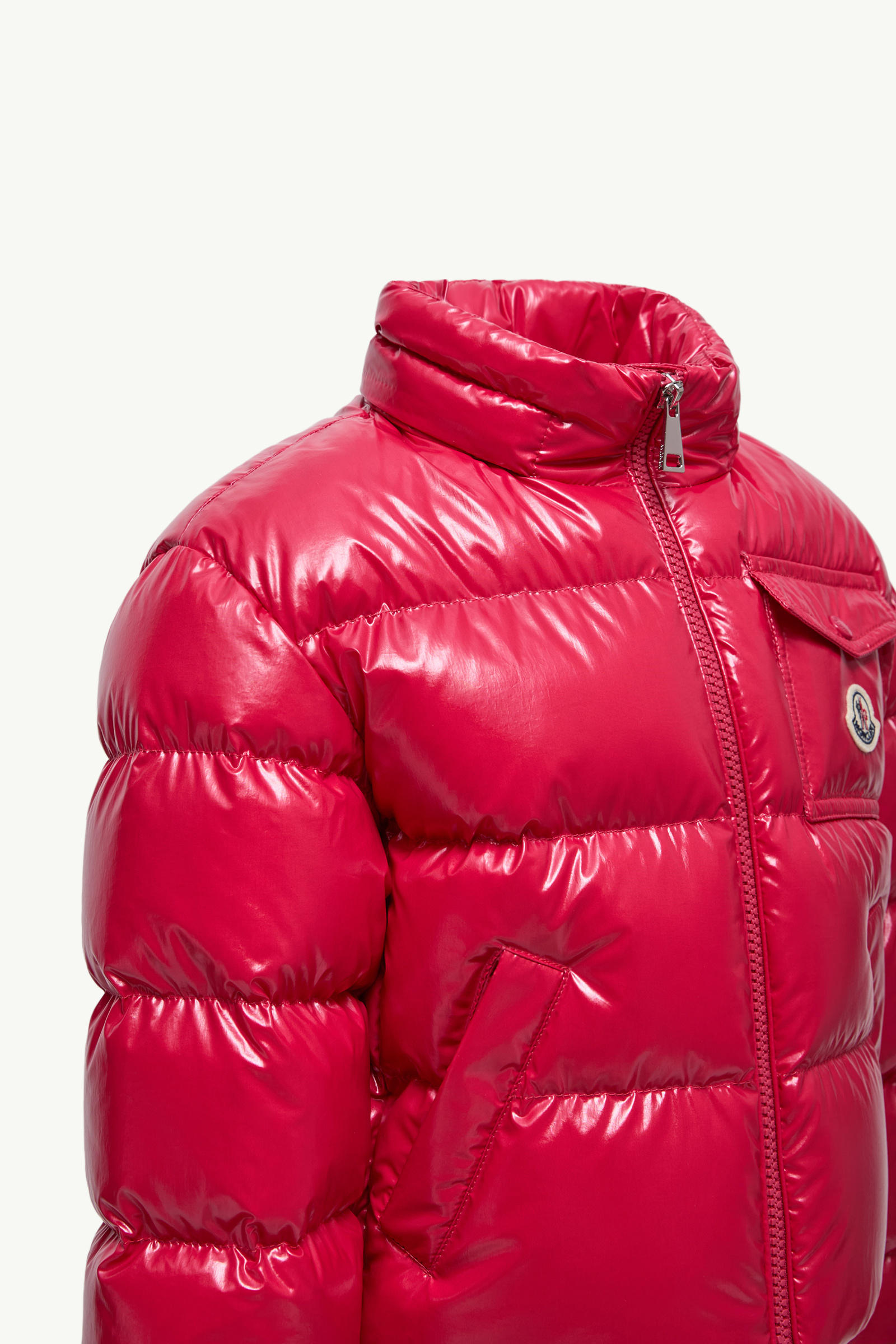 Andro Hooded Down Jacket Girl Coral Pink Moncler 3