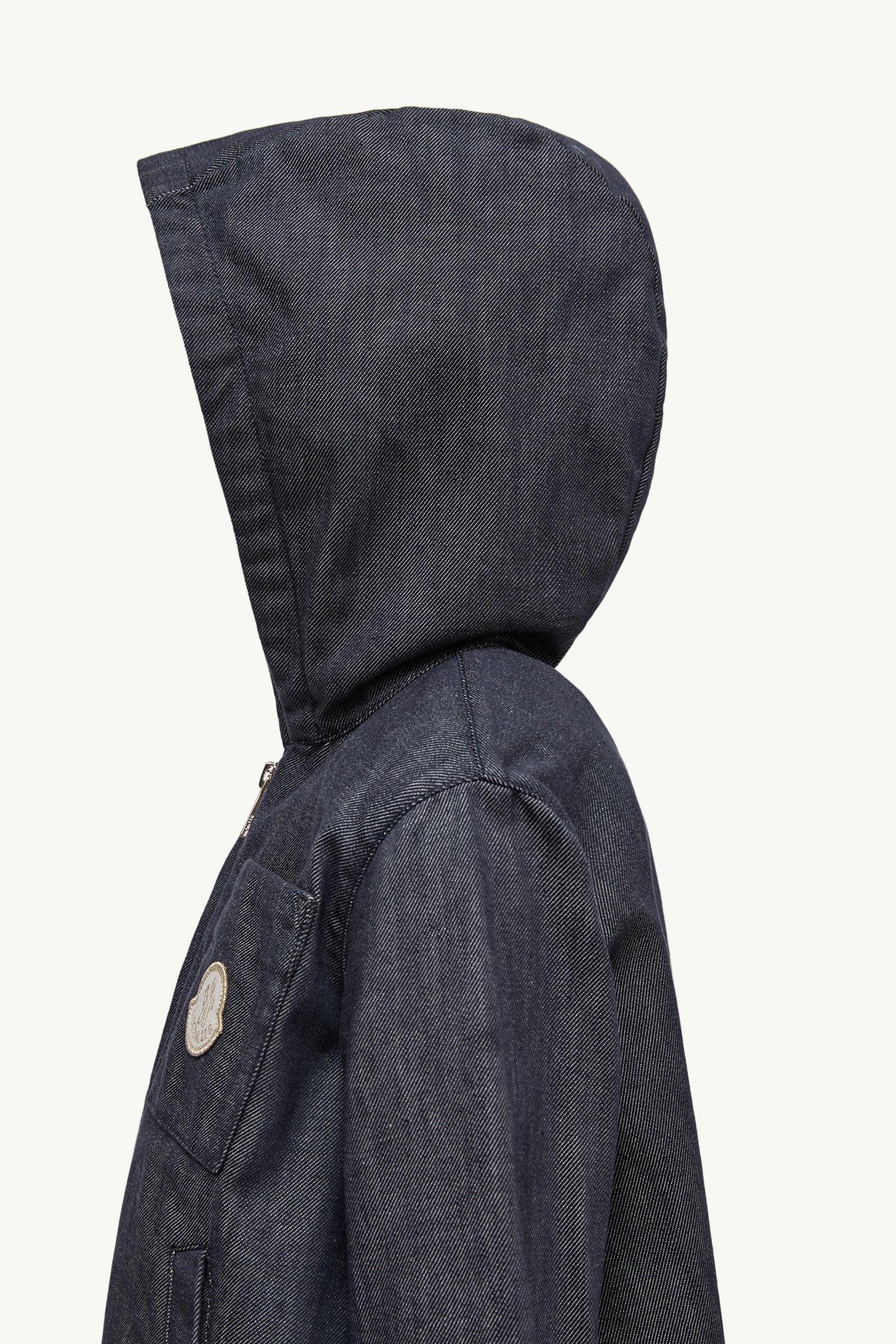 Direna Hooded Denim Jacket Girl Denim Blue Moncler 1