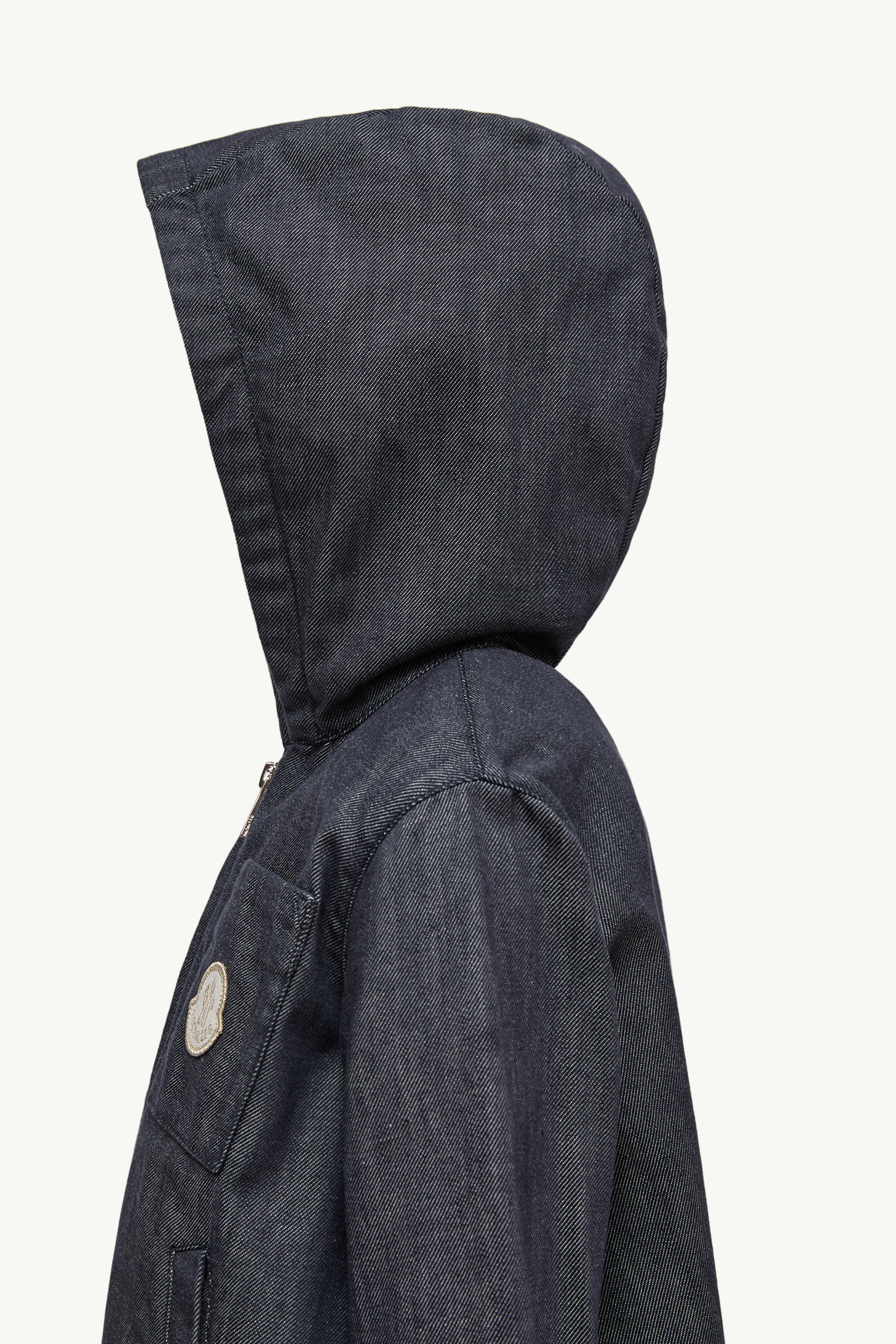Direna Hooded Denim Jacket Girl Denim Blue Moncler 1