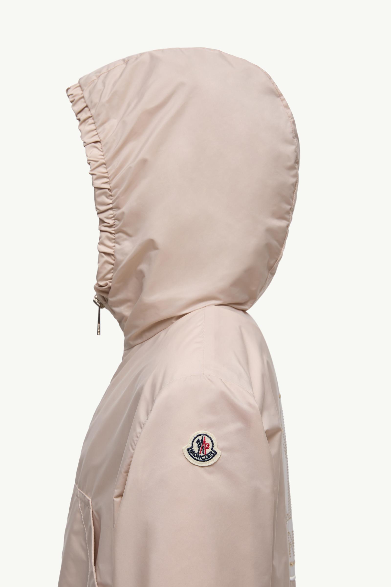 Saria Hooded Rain Jacket Girl Light Beige Moncler 1