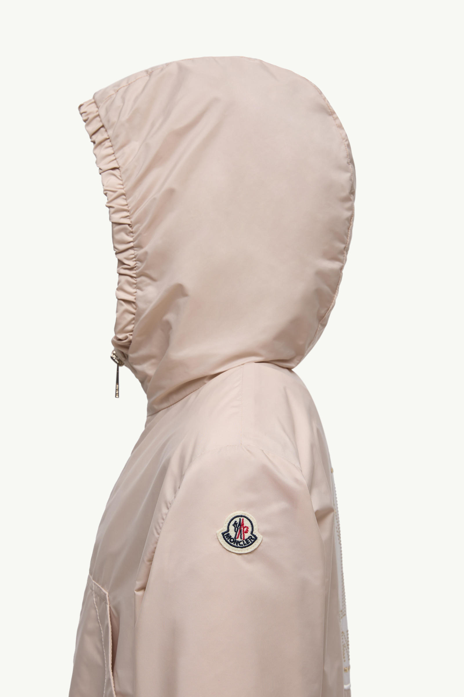 Saria Hooded Rain Jacket Girl Light Beige Moncler 1