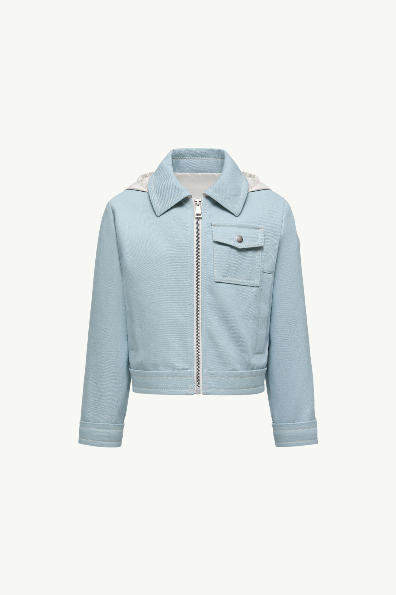 Esme Jeansjacke mit Kapuze Mädchen Hellblau Moncler 0