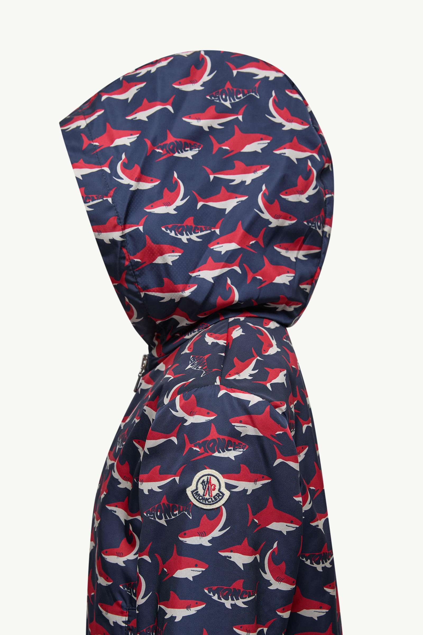 Veste Boyce à capuche Garçon Blanc & Bleu & Rouge Moncler 1