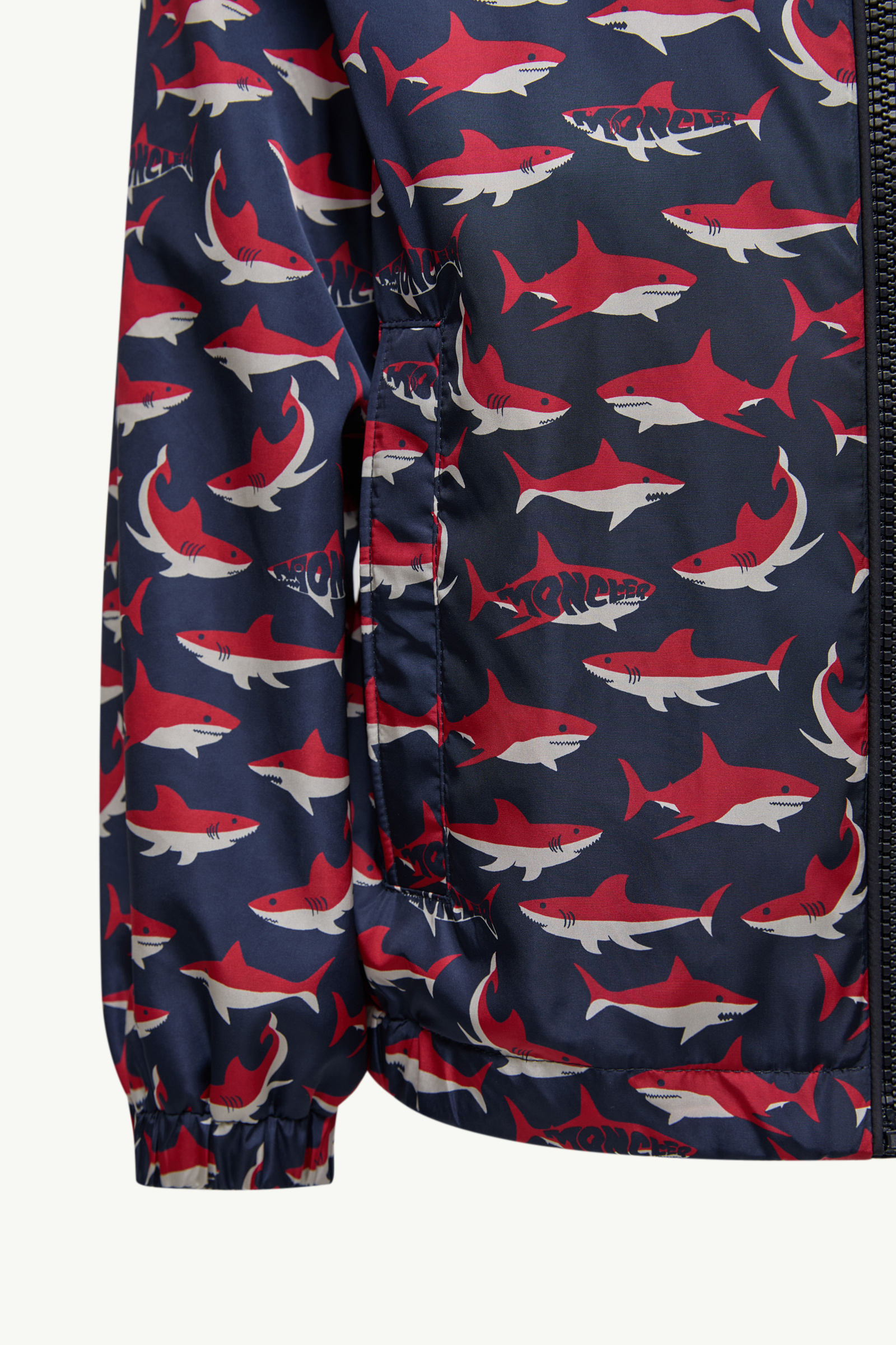 Giacca con cappuccio Boyce Bambino Bianco & Blu & Rosso Moncler 3