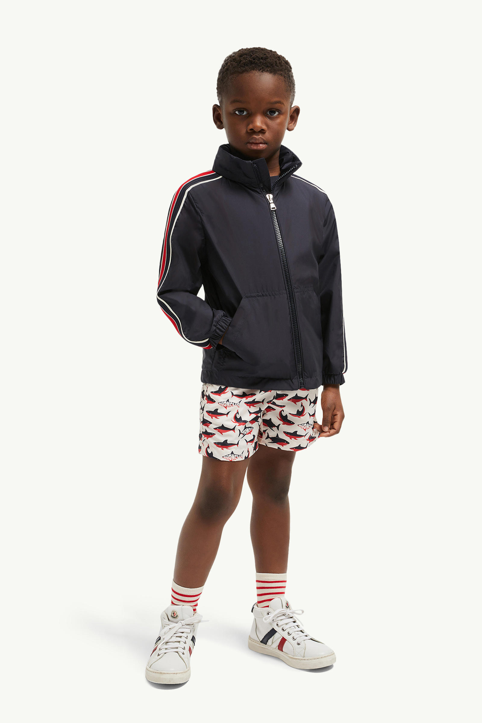 Nikki Hooded Jacket Boy Navy Blue Moncler 1