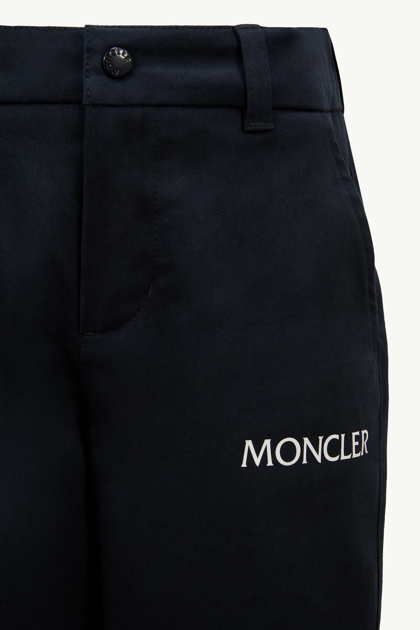 Logo Cotton Gabardine Shorts Boy Navy Blue Moncler 3