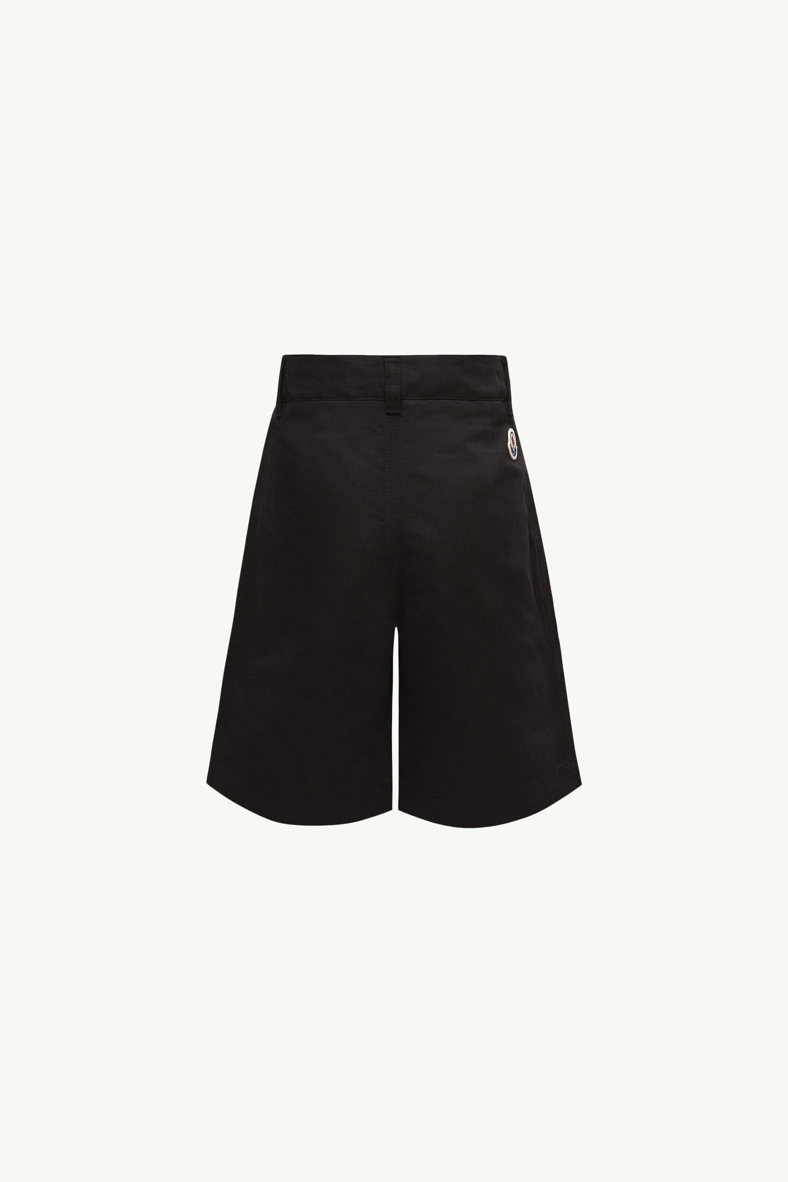Cotton & Linen Gabardine Shorts Boy Black Moncler 1