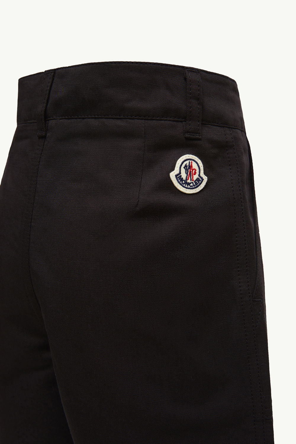 Cotton & Linen Gabardine Shorts Boy Black Moncler 2