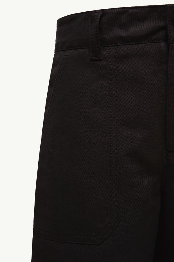 Cotton & Linen Gabardine Shorts Boy Black Moncler 3