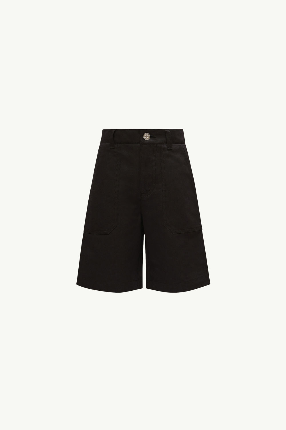 Cotton & Linen Gabardine Shorts Boy Black Moncler 0