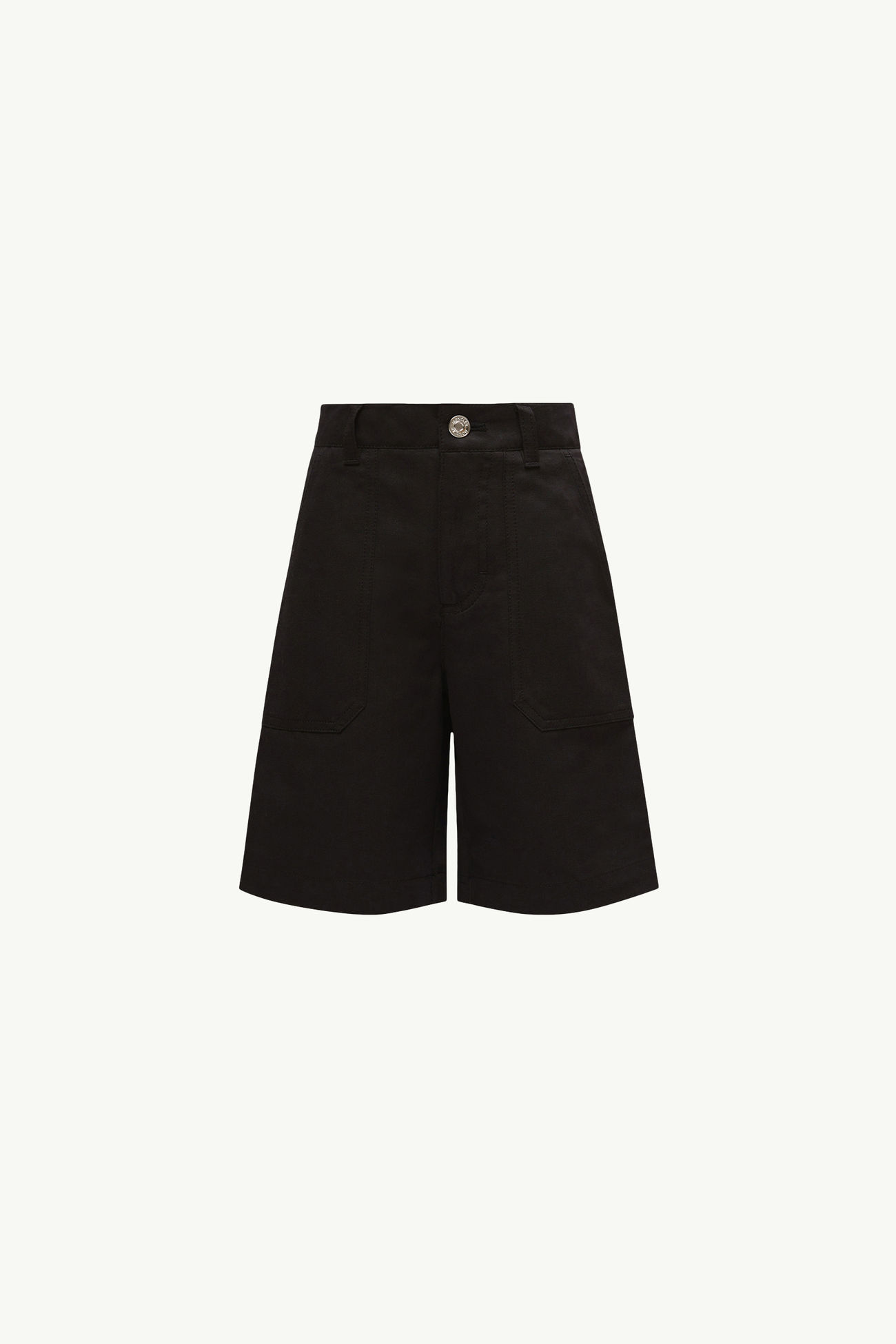 Cotton & Linen Gabardine Shorts Boy Black Moncler 0