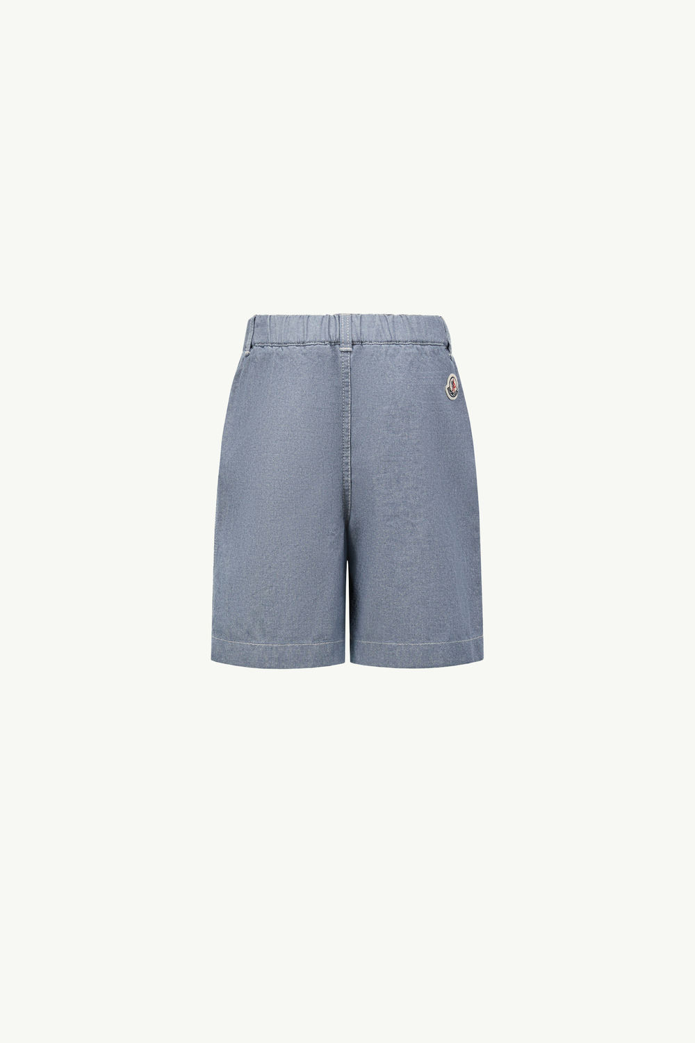Cotton Chambray Shorts Boy Light Blue Moncler 1
