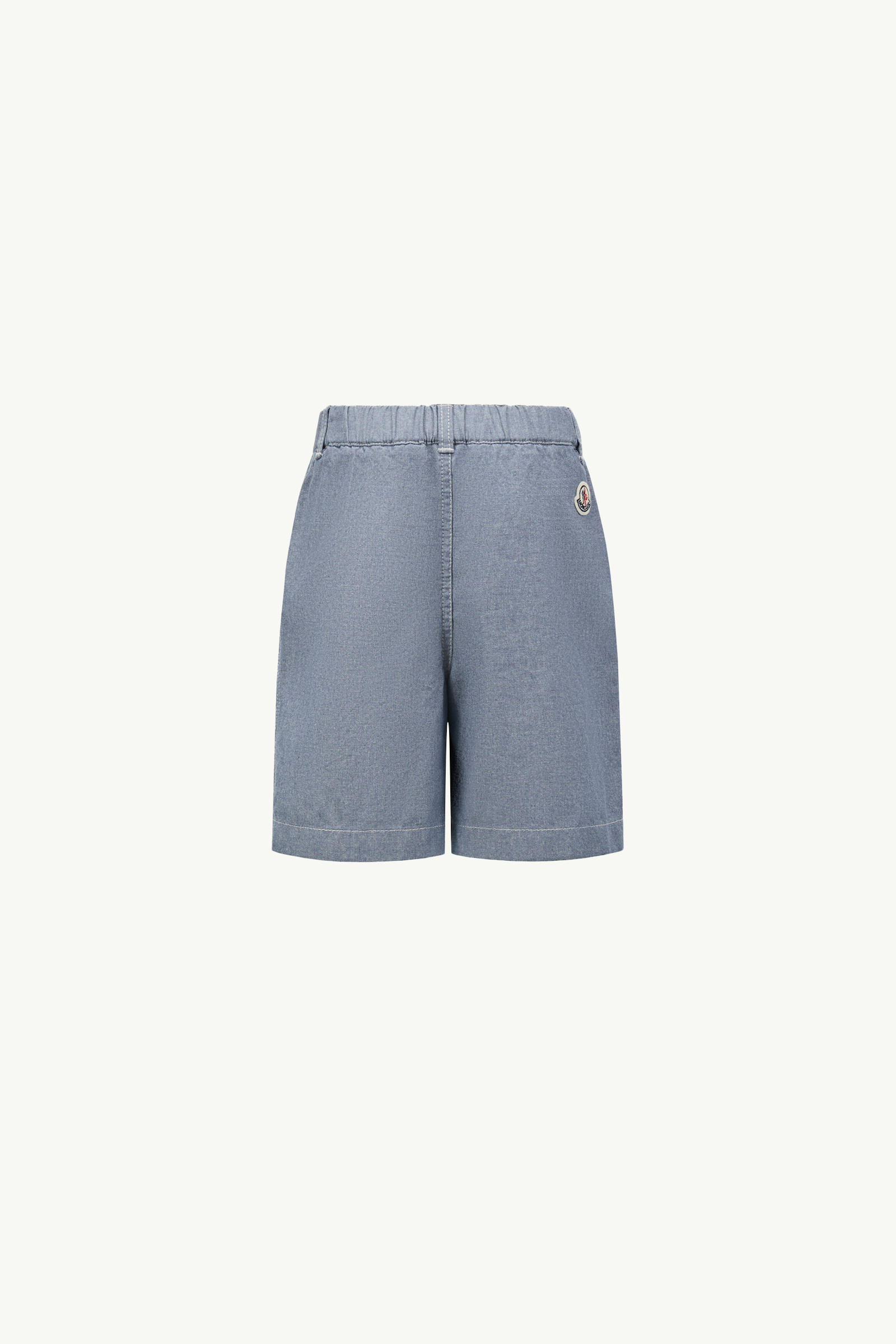 Cotton Chambray Shorts Boy Light Blue Moncler 1