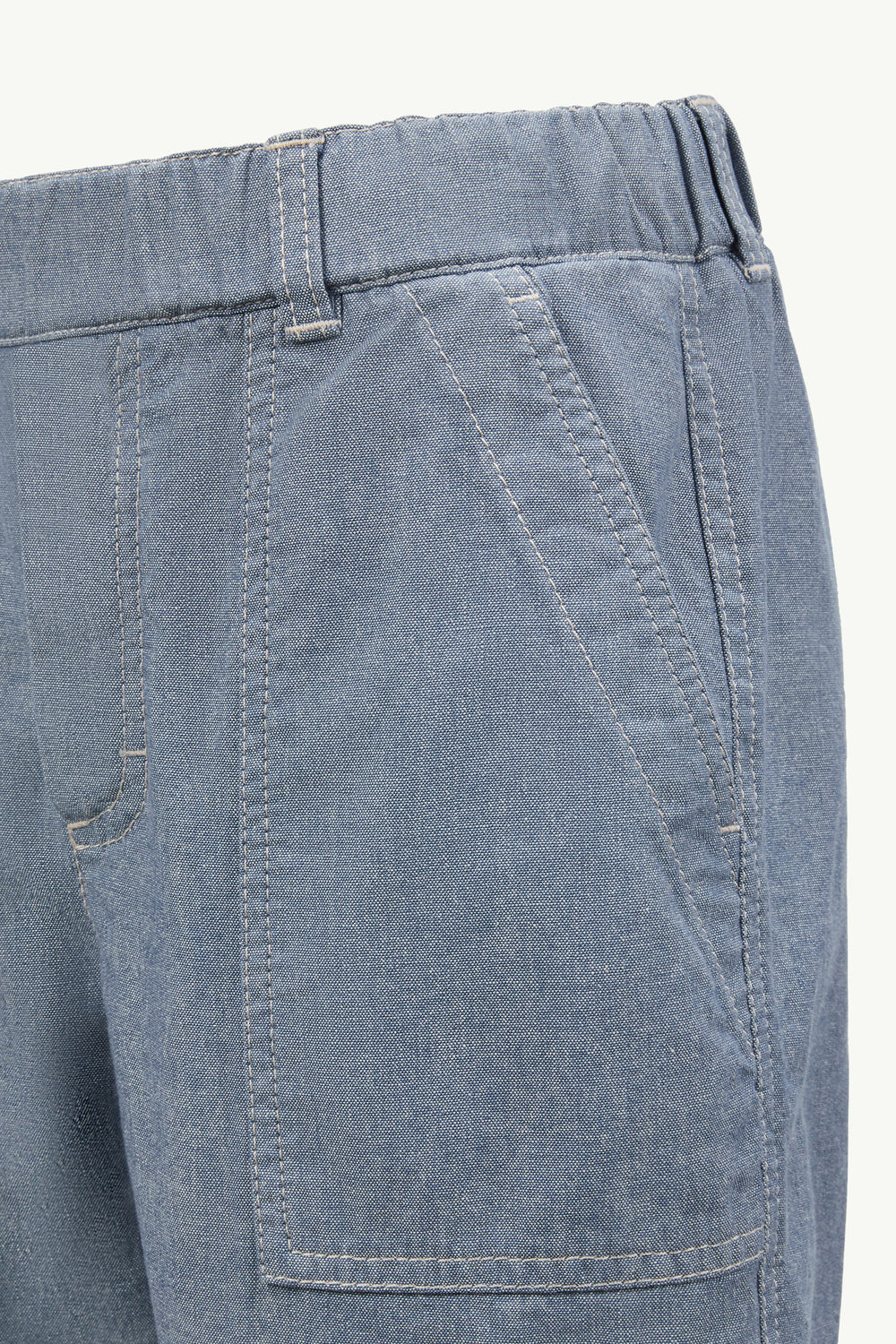 Cotton Chambray Shorts Boy Light Blue Moncler 2
