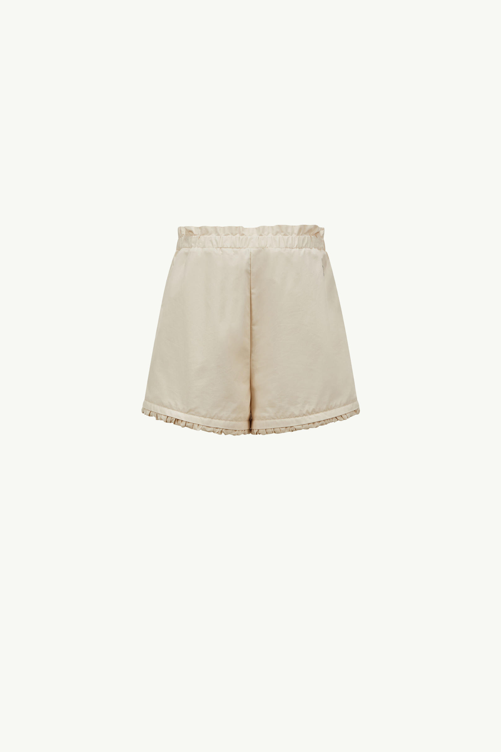 Ruffle-Trimmed Cotton Blend Shorts Girl Light Beige Moncler 1