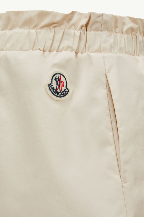 Ruffle-Trimmed Cotton Blend Shorts Girl Light Beige Moncler 2
