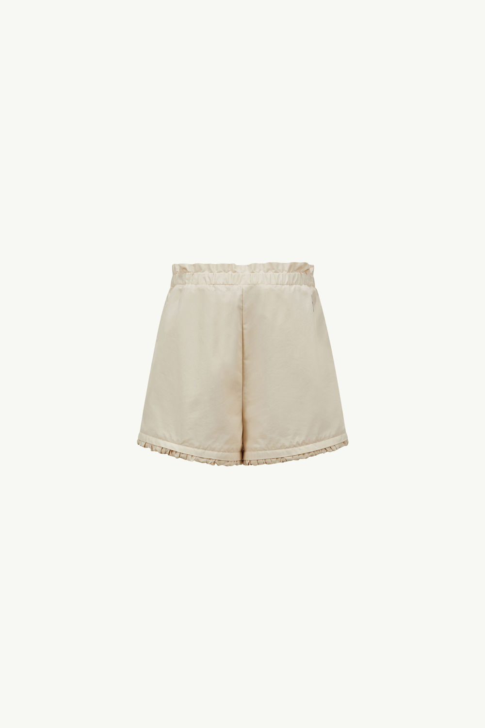 Ruffle-Trimmed Cotton Blend Shorts Girl Light Beige Moncler 3