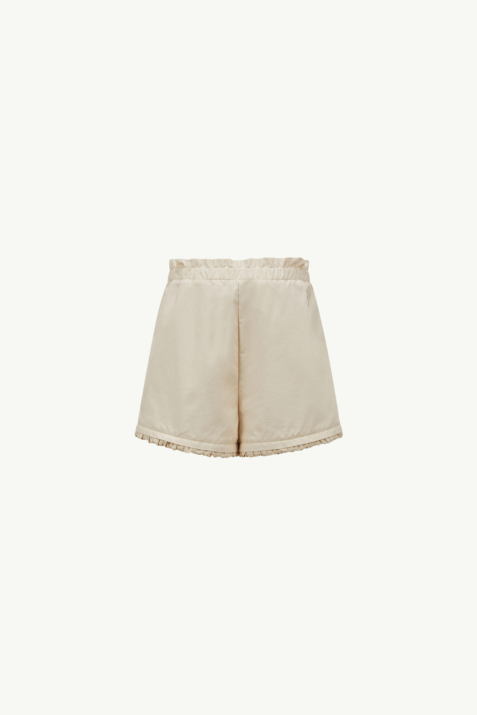 Ruffle-Trimmed Cotton Blend Shorts Girl Light Beige Moncler 3