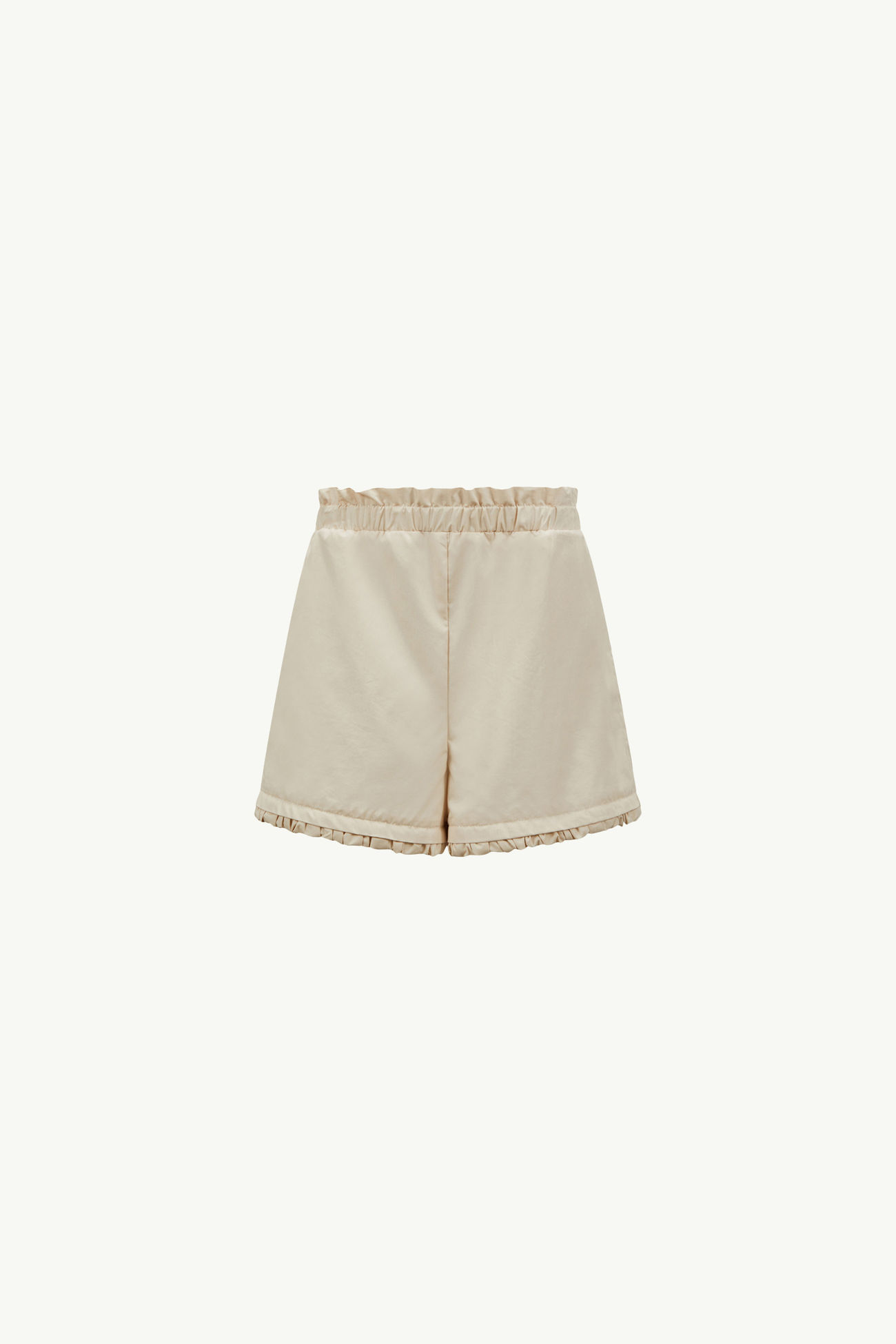 Shorts de mezcla de algodón con ribete de volantes Niña Beige Claro Moncler 0