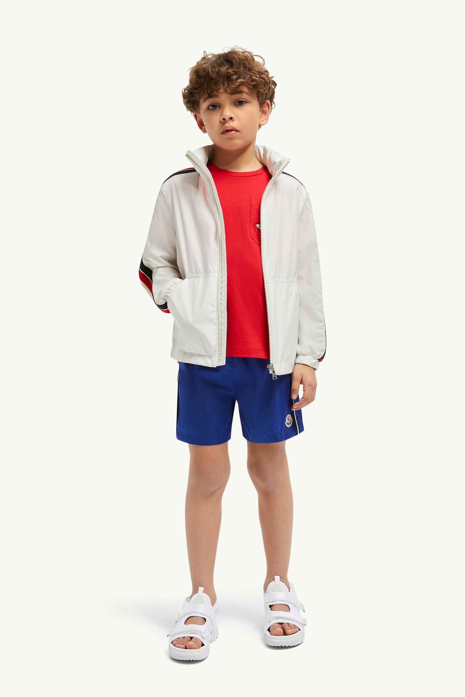 Tricolour-Trimmed Swim Shorts Boy Electric Blue Moncler 1
