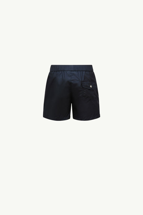 Tricolour-Trimmed Swim Shorts Boy Blue Moncler 1