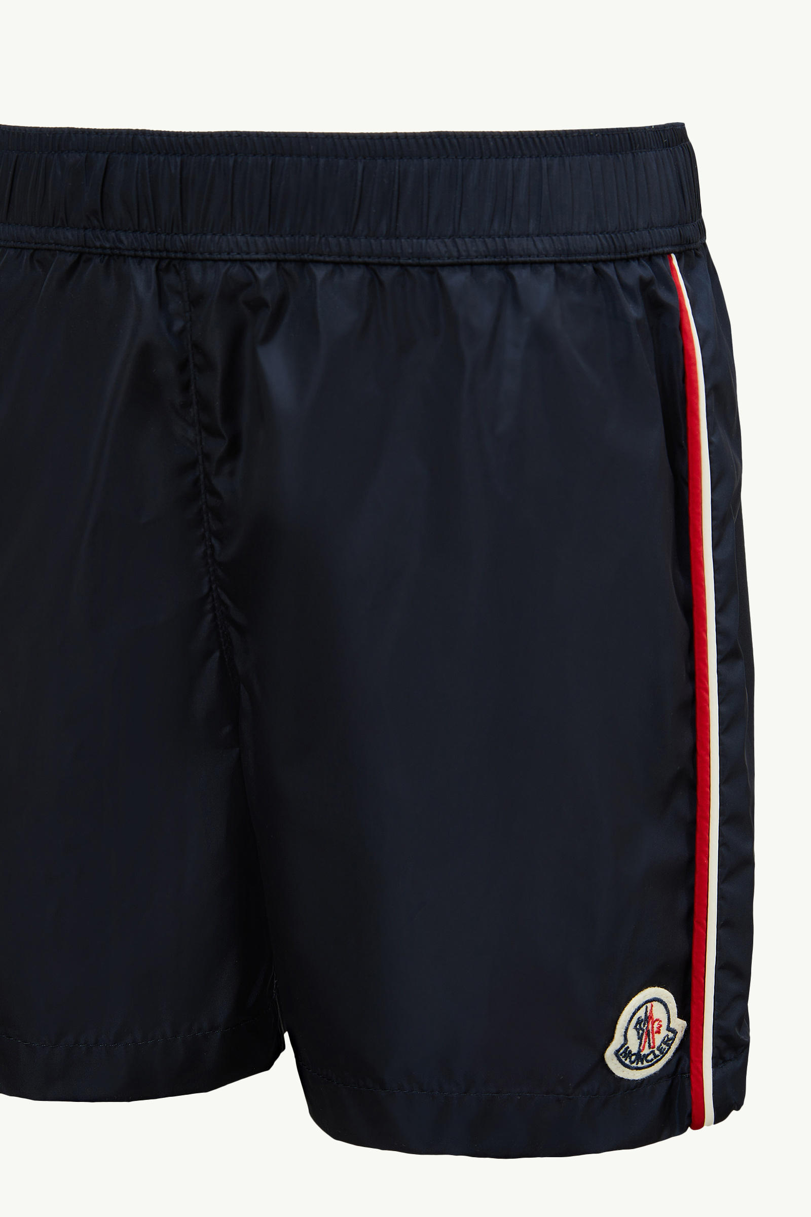 Tricolour-Trimmed Swim Shorts Boy Blue Moncler 2