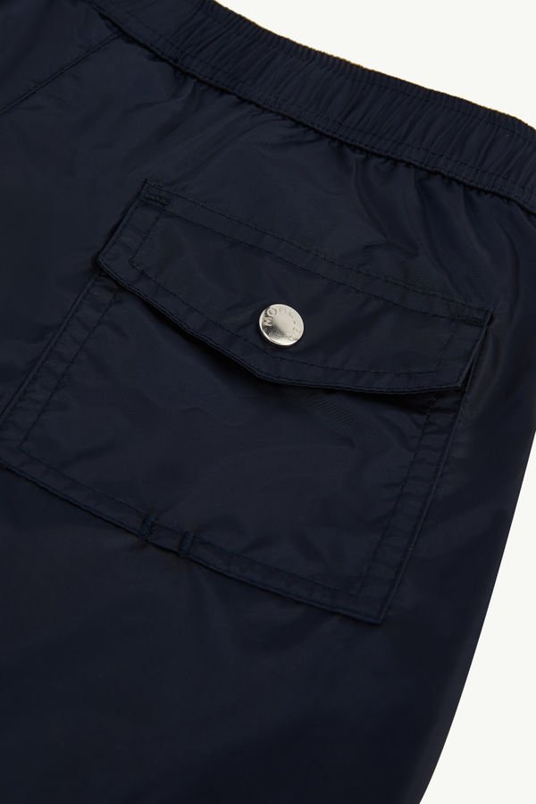 Tricolour-Trimmed Swim Shorts Boy Blue Moncler 3