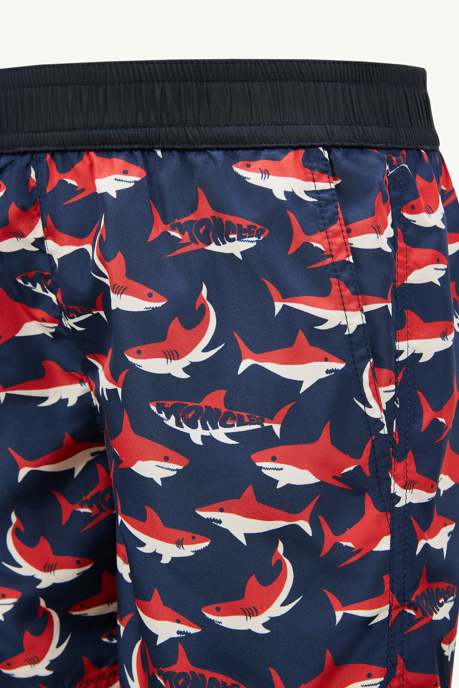 Badeshorts mit Hai-Print Jungen Weiß & Blau & Rot Moncler 2