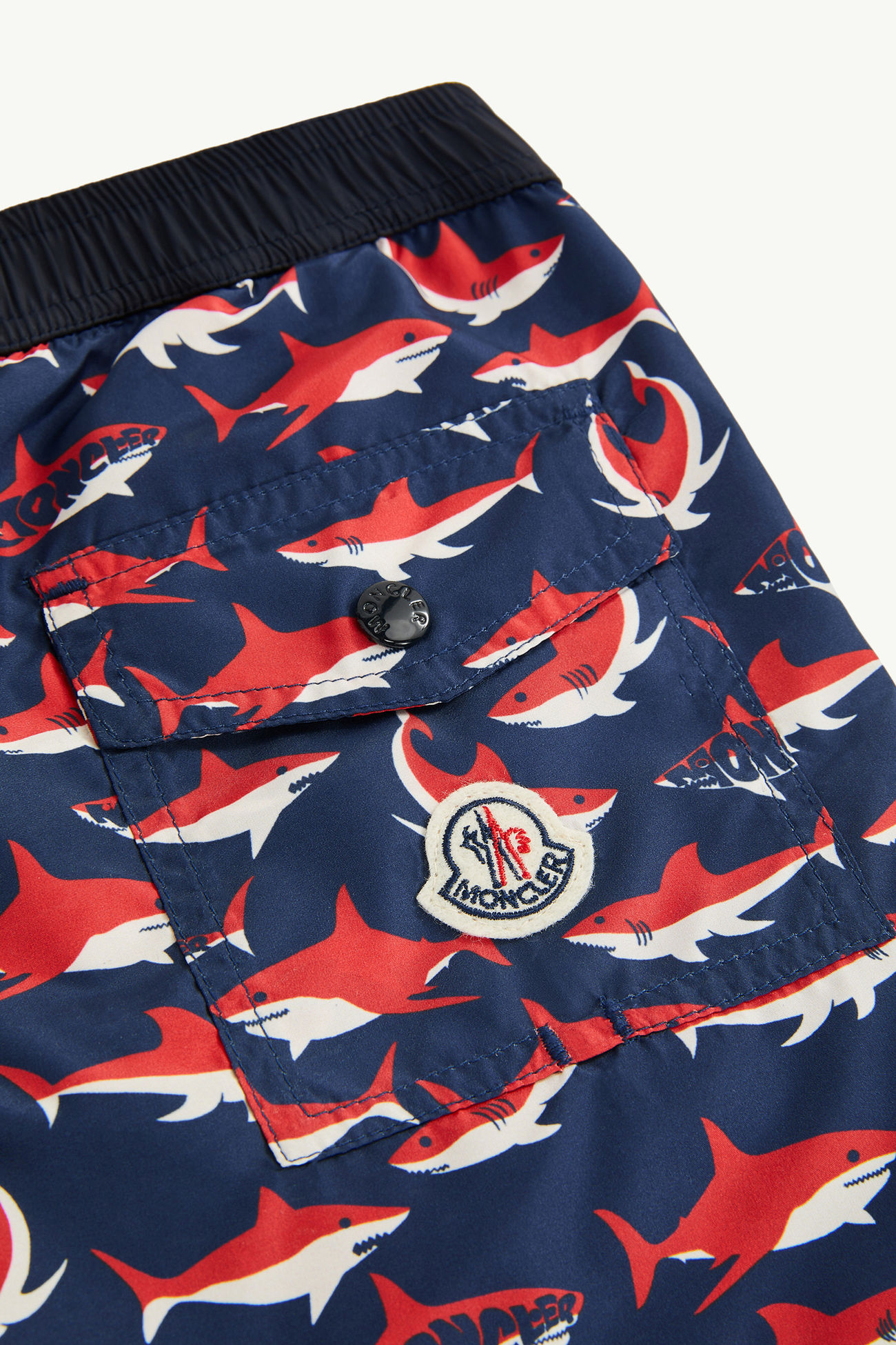 男童鲨鱼印花游泳短裤 男童 白色 & 蓝色 & 红色 Moncler 3