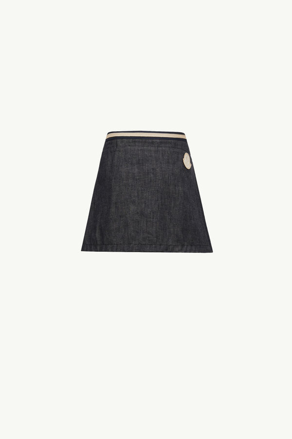 Pleated Denim Skirt Girl Denim Blue Moncler 2
