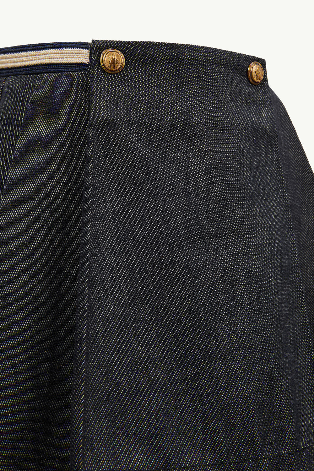 Pleated Denim Skirt Girl Denim Blue Moncler 3