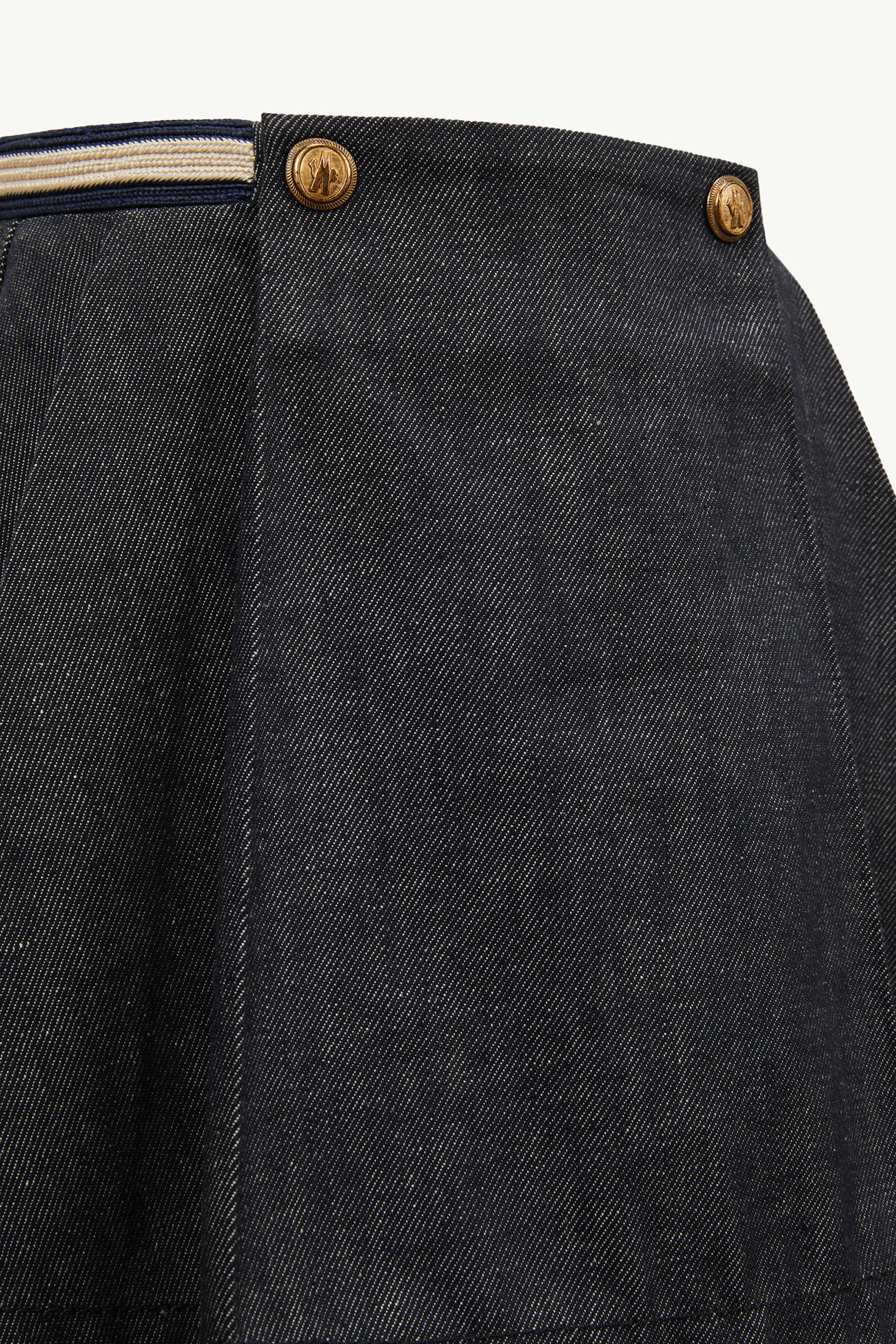 Pleated Denim Skirt Girl Denim Blue Moncler 3