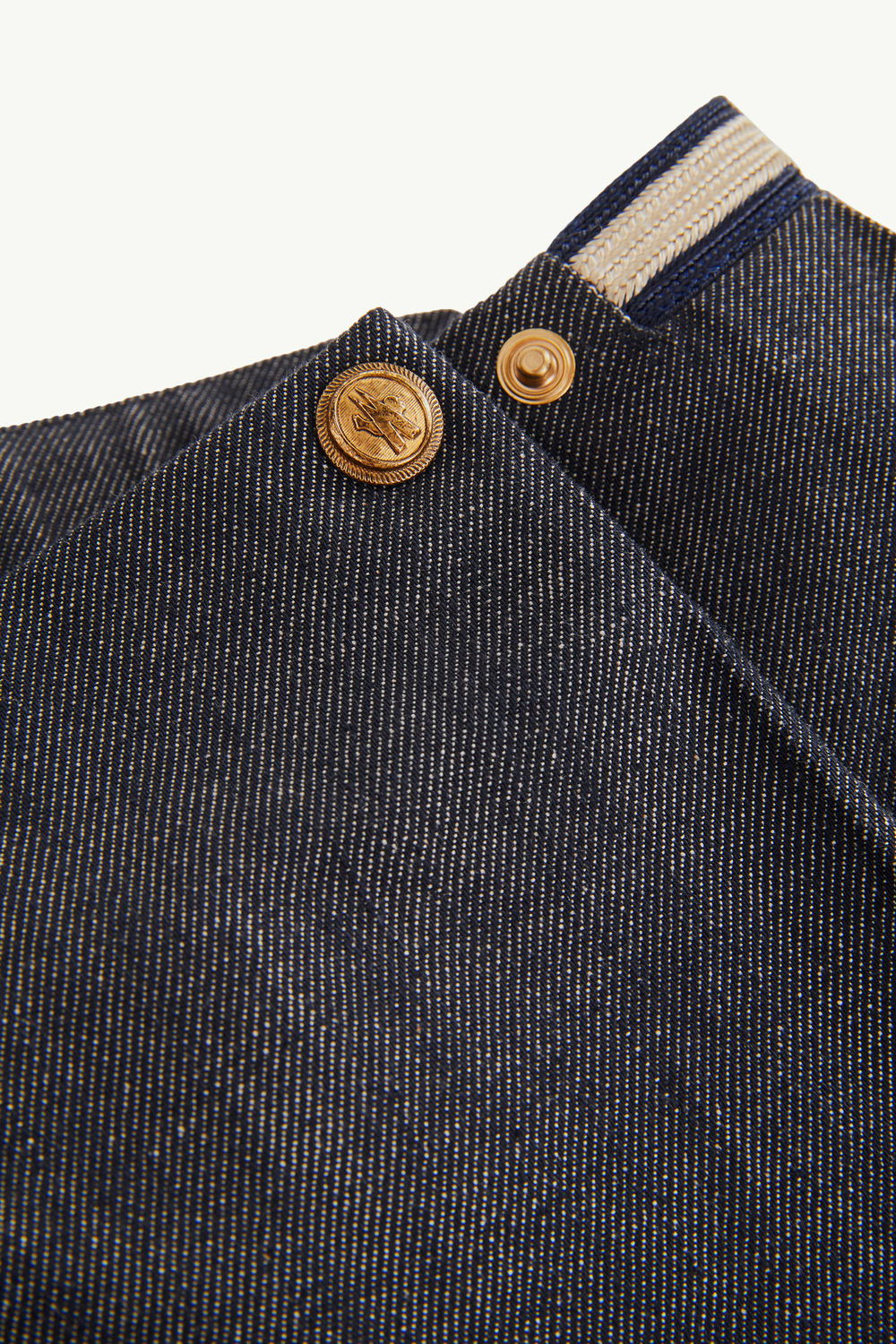 Gonna a pieghe in denim Bambina Blu Denim Moncler 5