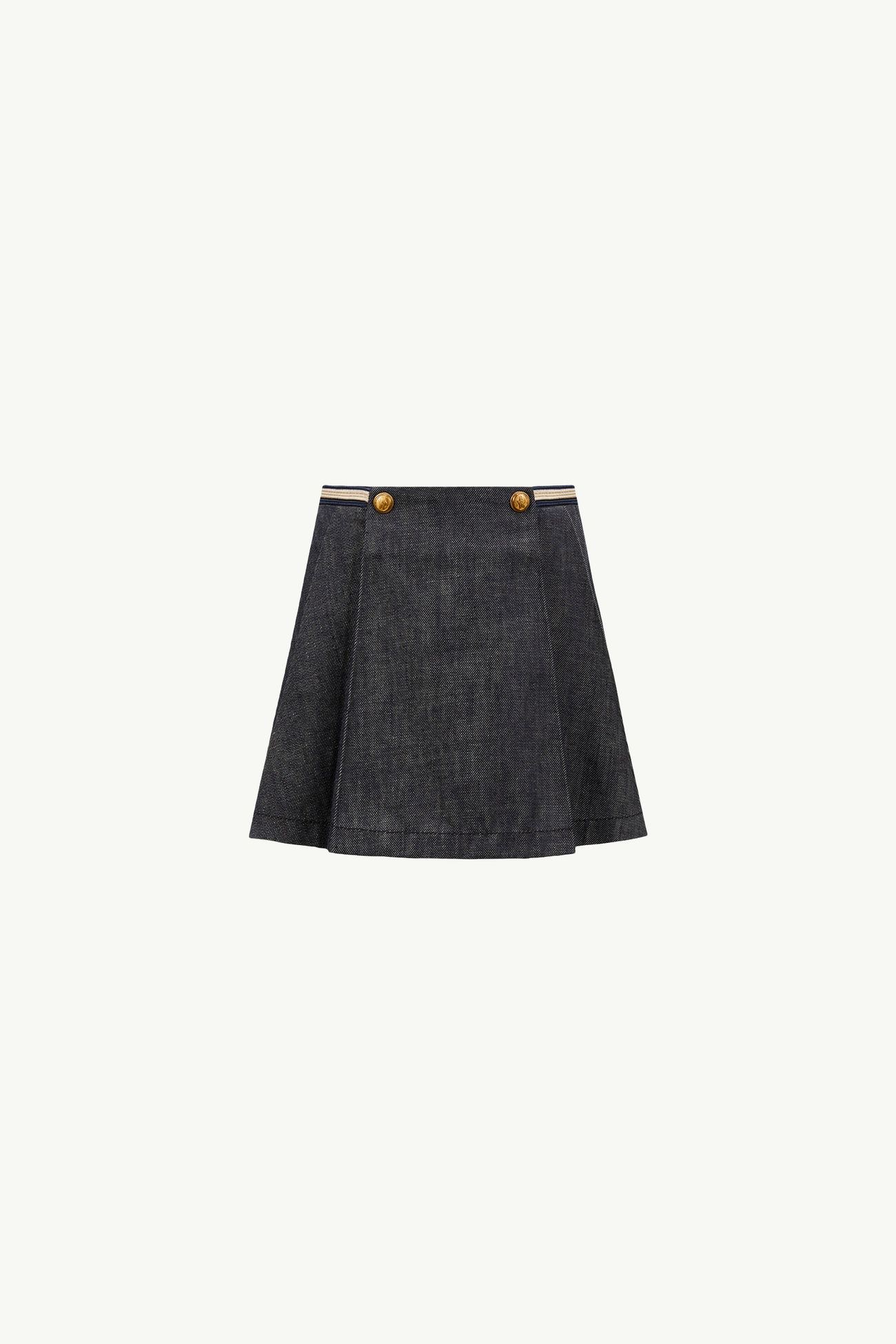 女童褶裥牛仔布半身裙 女童 丹宁蓝 Moncler 0