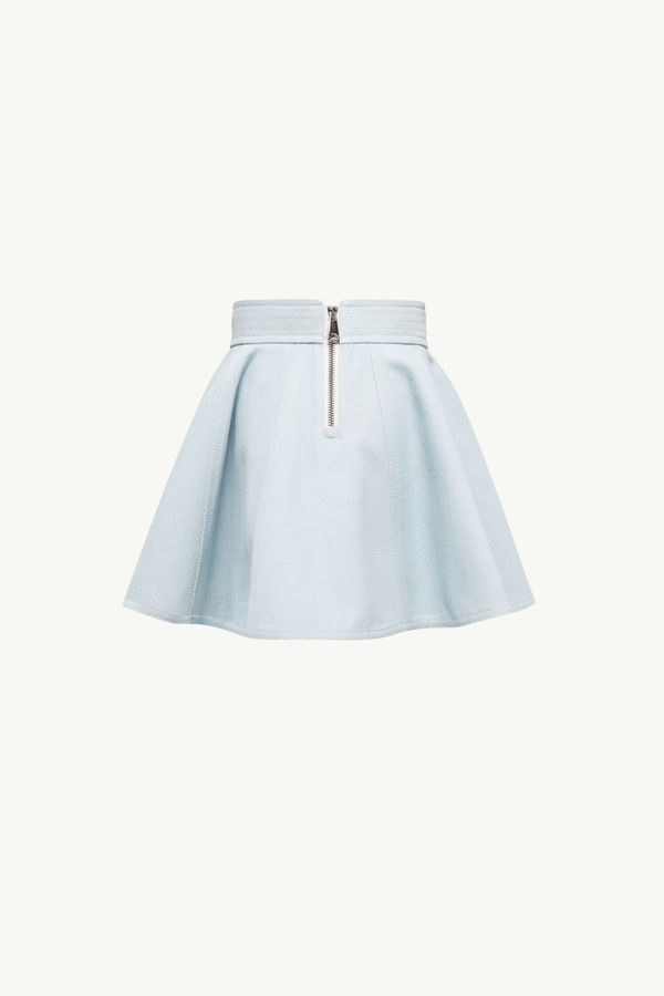 Flared Denim Mini Skirt Girl Light Blue Moncler 2