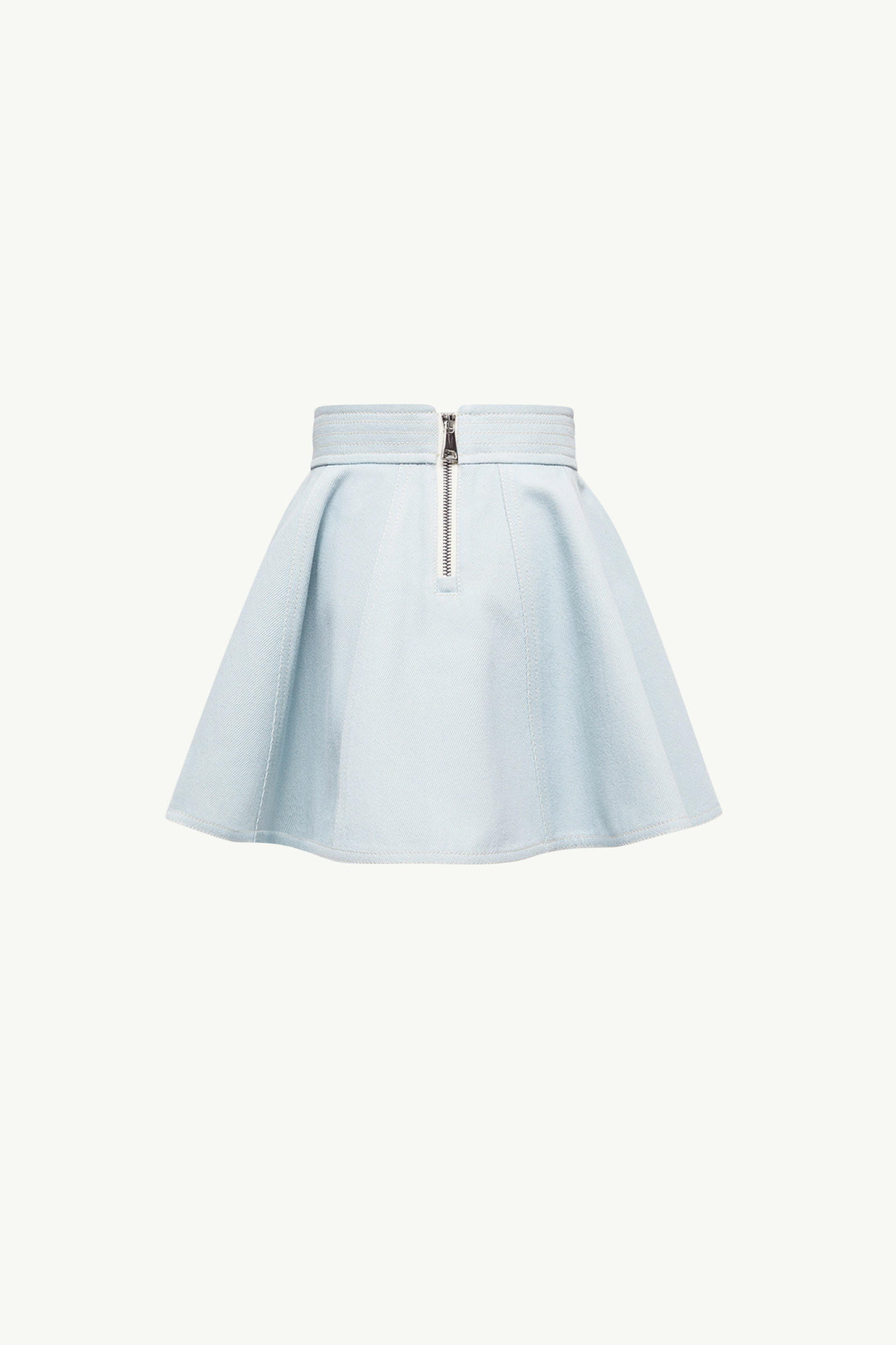 Flared Denim Mini Skirt Girl Light Blue Moncler 2