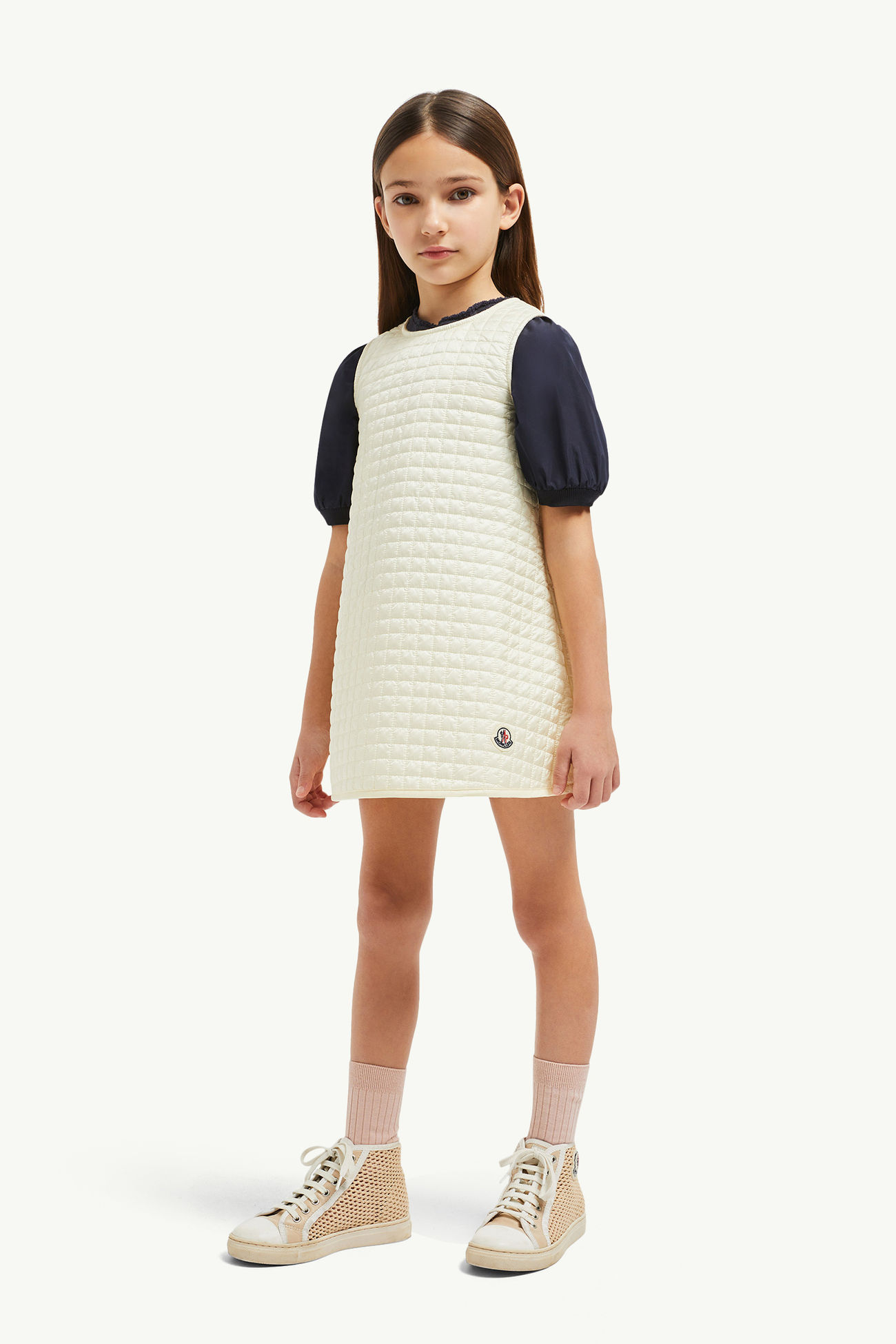 夾層連身裙 女童 白色 Moncler 1