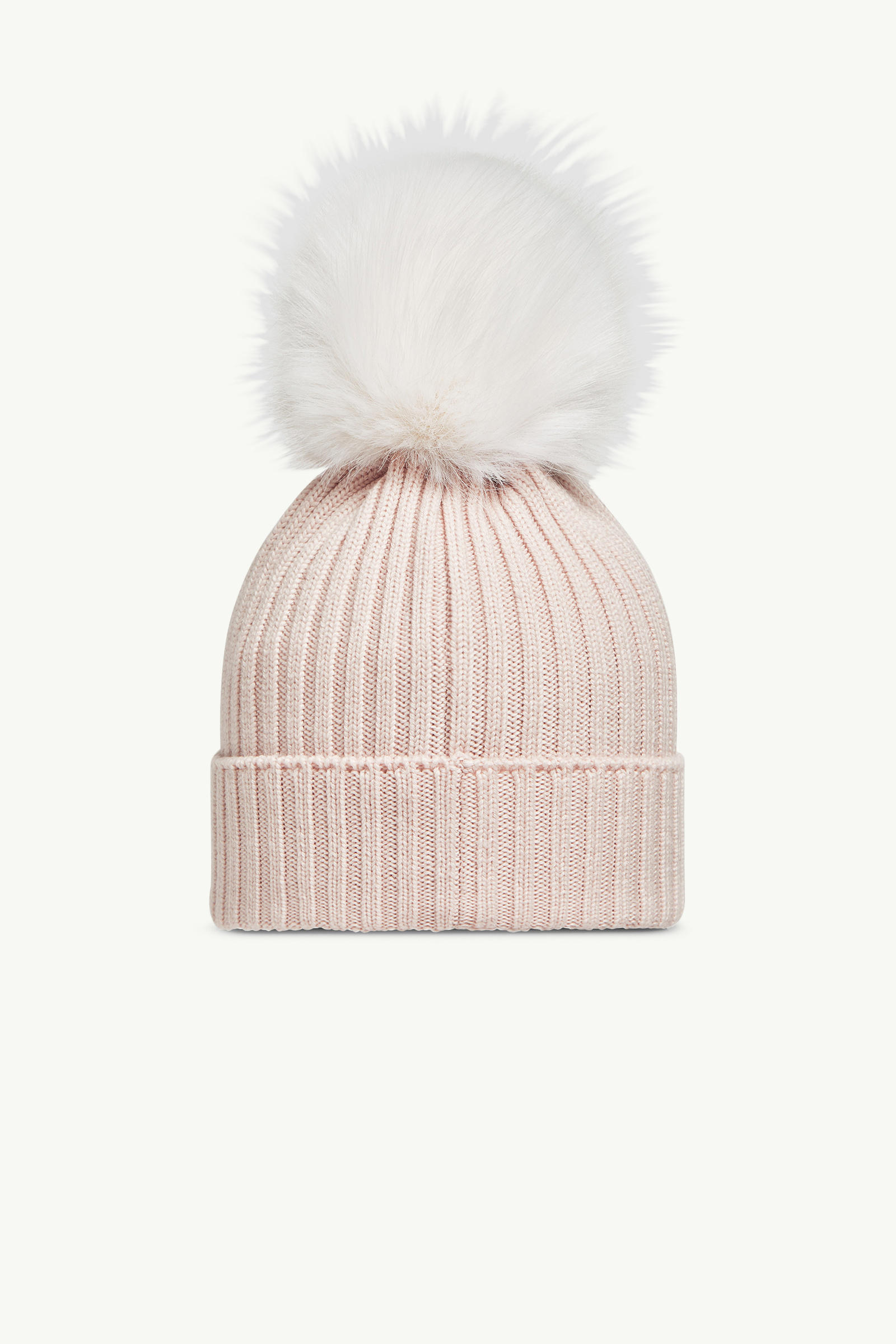 Wool Beanie with Pom Pom Girl Pink Moncler 2
