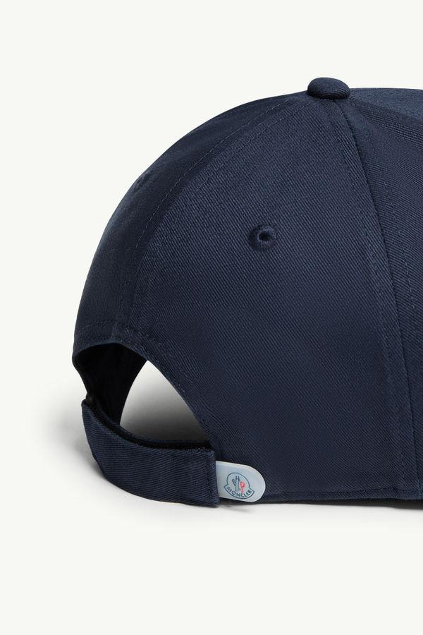 Cotton Gabardine Baseball Cap Boy Blue Moncler 3