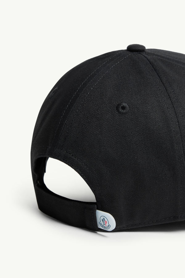 Cotton Gabardine Baseball Cap Boy Black Moncler 3