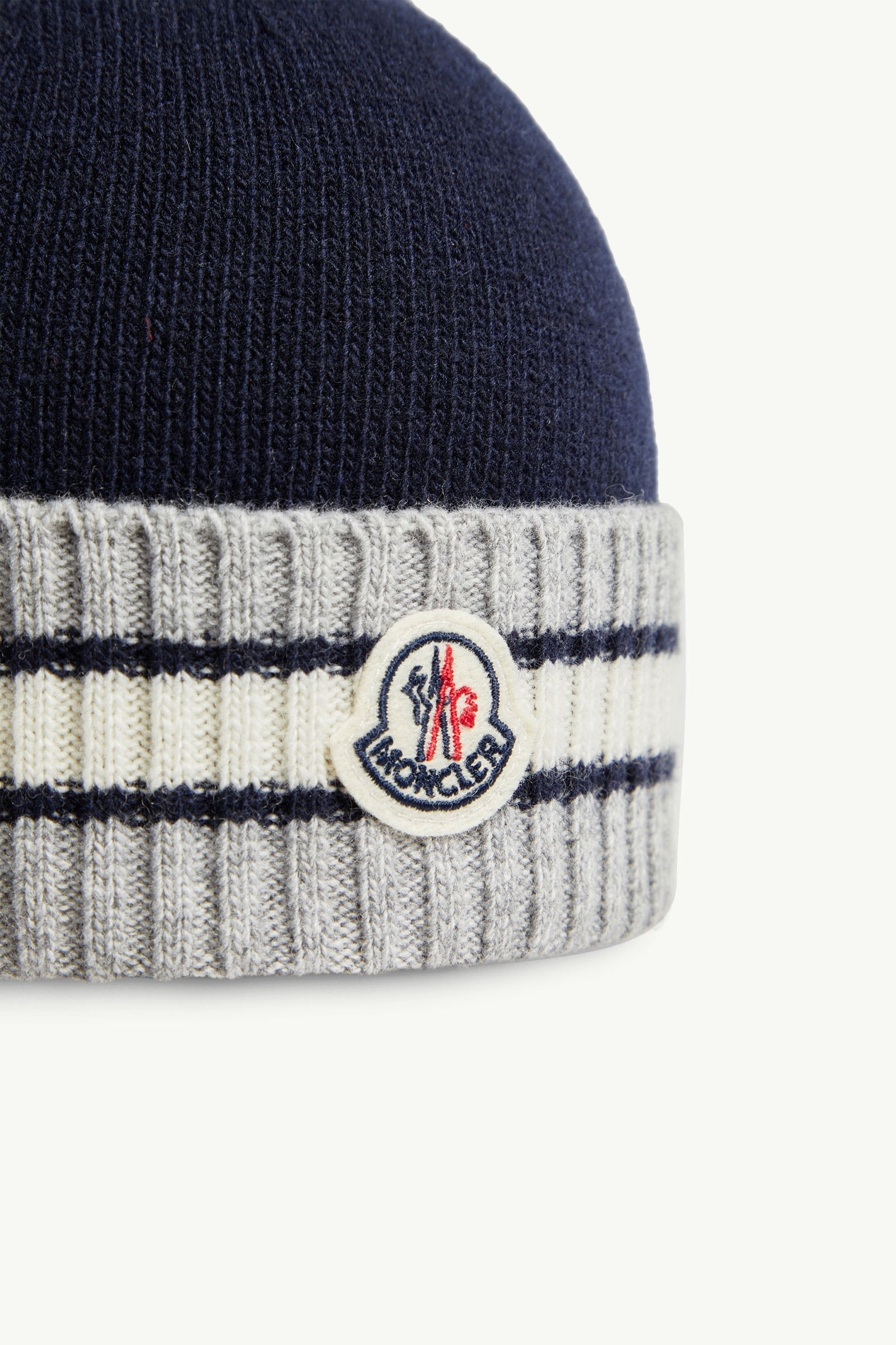 Striped Wool Beanie Boy Navy Blue Moncler 2