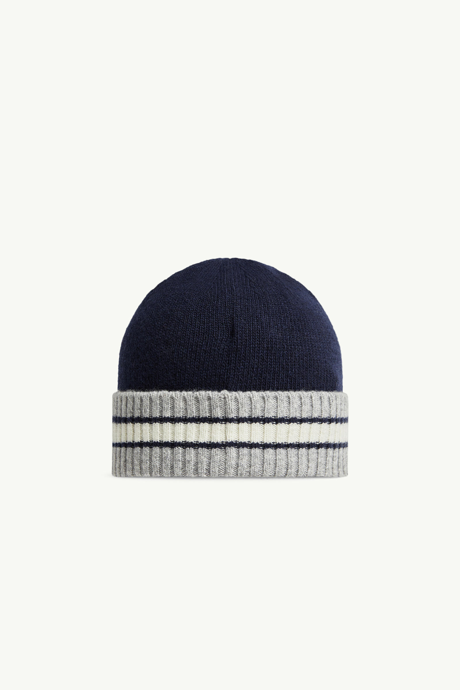 Striped Wool Beanie Boy Navy Blue Moncler 3